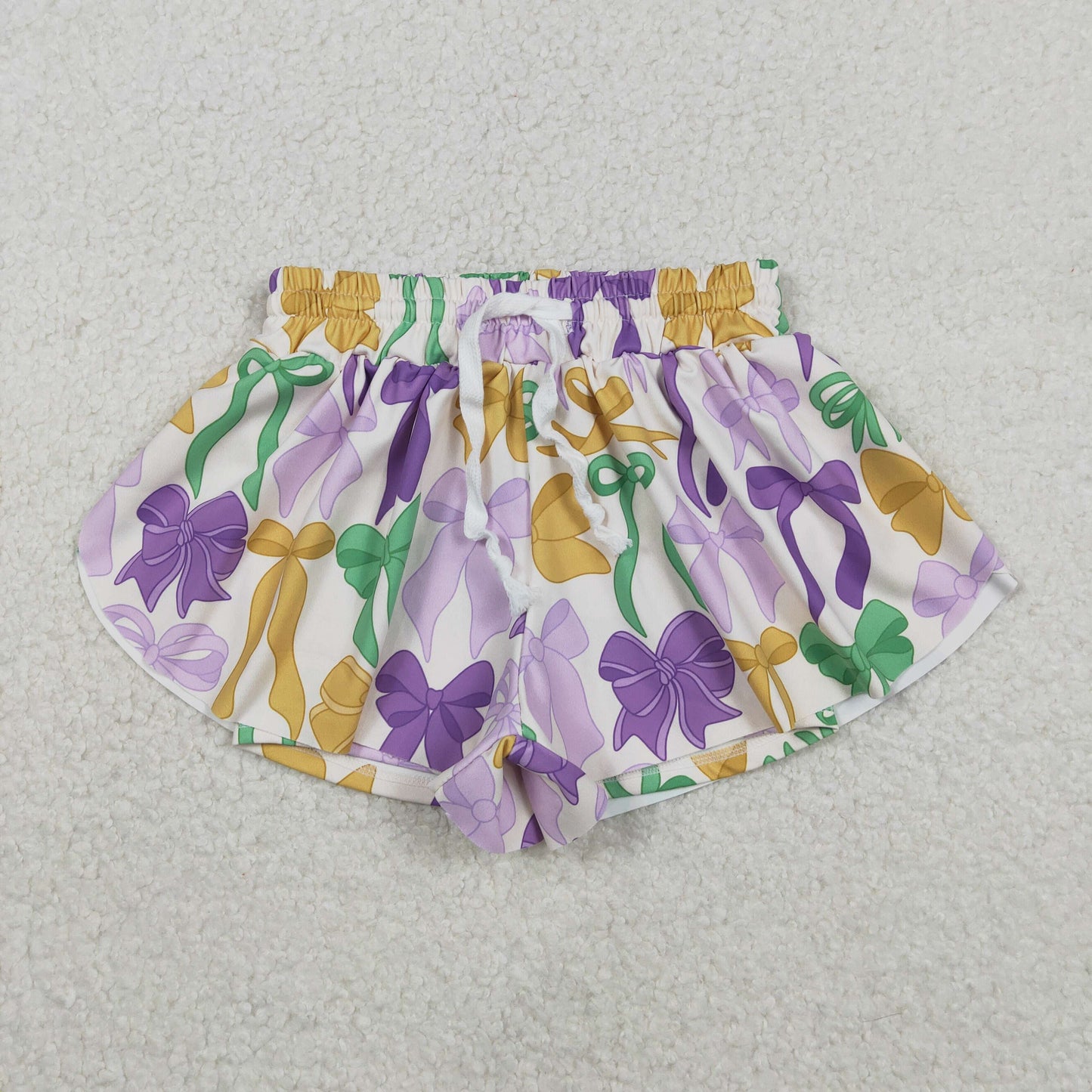 Mama and Me Mardigras Bows Yoga Active Ruffle Shorts Bottom