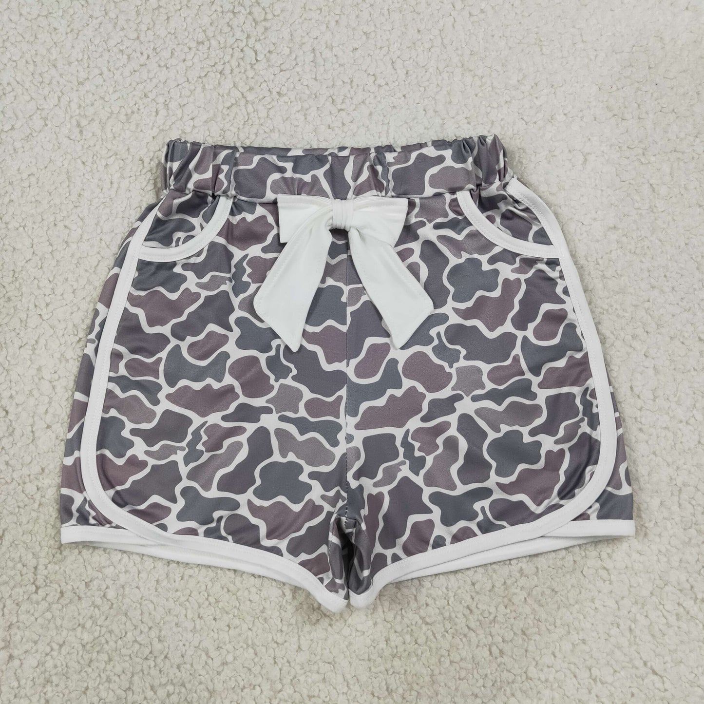 Sibling Baby Girls Southern Camo Bows Pockets Shorts Bottom