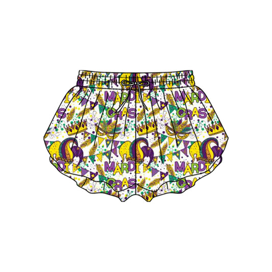 Baby Girls Mardigras Anchors Masks Yoga Ruffle Shorts Bottom Preorder
