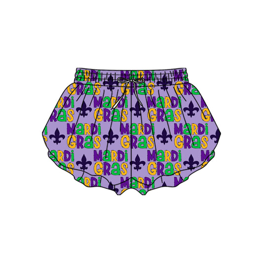 Baby Girls Mardigras Anchors Plaid Yoga Ruffle Shorts Bottom Preorder
