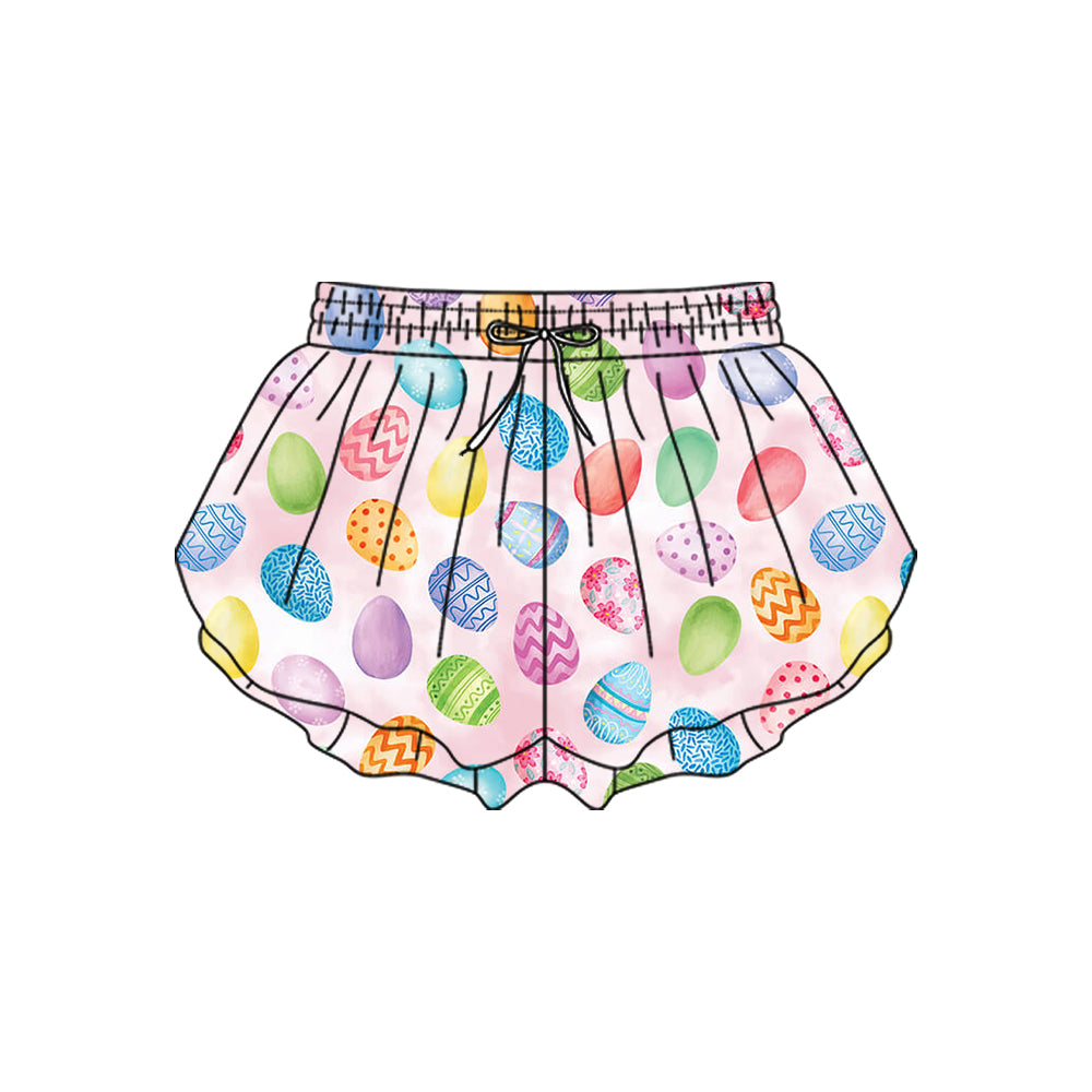 Baby Girls Colorful Eggs Easter Yoga Ruffle Shorts Bottom Preorder