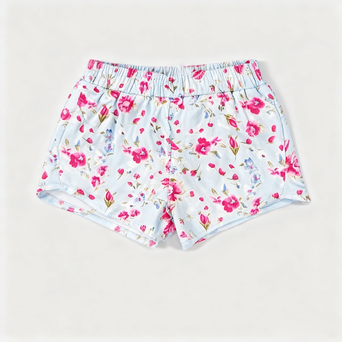 Baby Girls Pink Flowers Yoga Pockets Shorts Bottom Preorder
