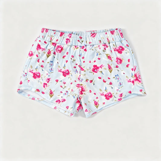 Baby Girls Pink Flowers Yoga Pockets Shorts Bottom Preorder