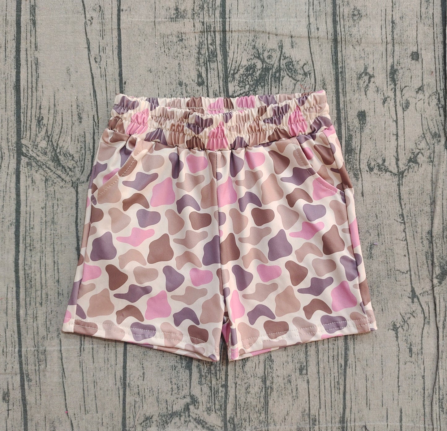 Baby Girls Southern Brown Pink Camo Pockets Shorts Bottom