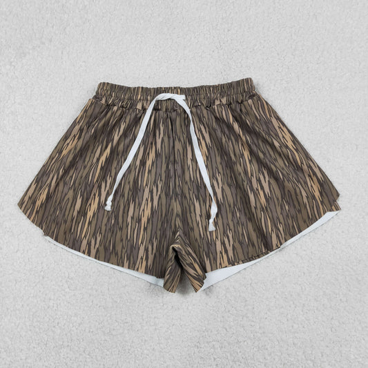 Adult Women Southern Olive Camo Yoga Active Shorts Bottoms