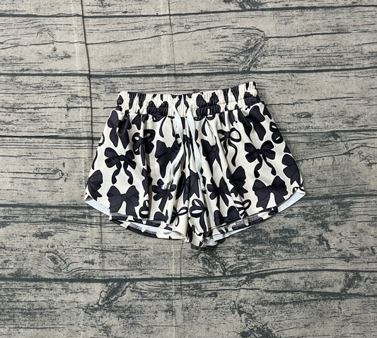 Baby Girls Black Bows Yoga Active Ruffle Shorts Bottom Preorder