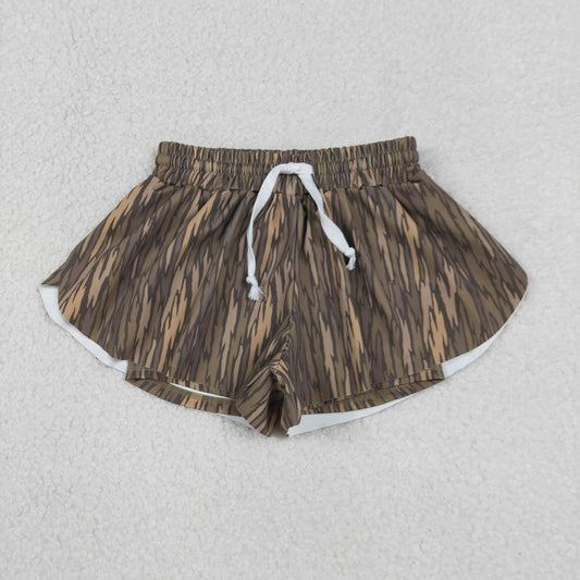 Baby Girls Southern Olive Camo Yoga Active Ruffle Shorts Bottom