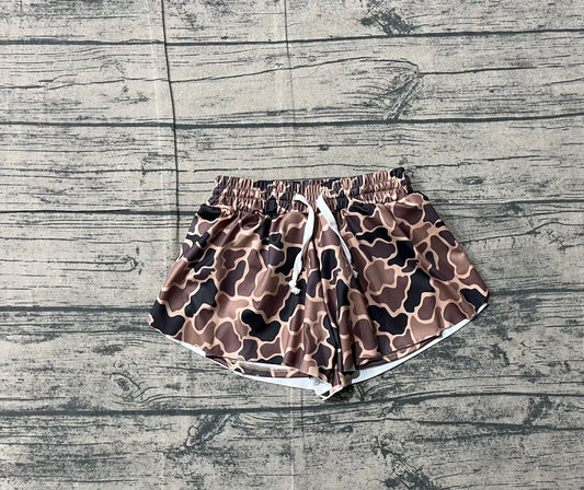 Baby Girls Southern Brown Camo Yoga Active Ruffle Shorts Bottom Preorder