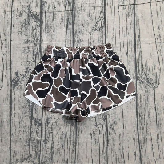 Baby Girls Southern Dark Brown Camo Yoga Active Ruffle Shorts Bottom Preorder