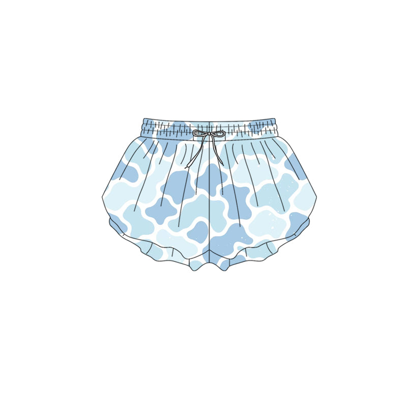 Baby Girls Southern Light Blue Camo Yoga Active Ruffle Shorts Bottom Preorder