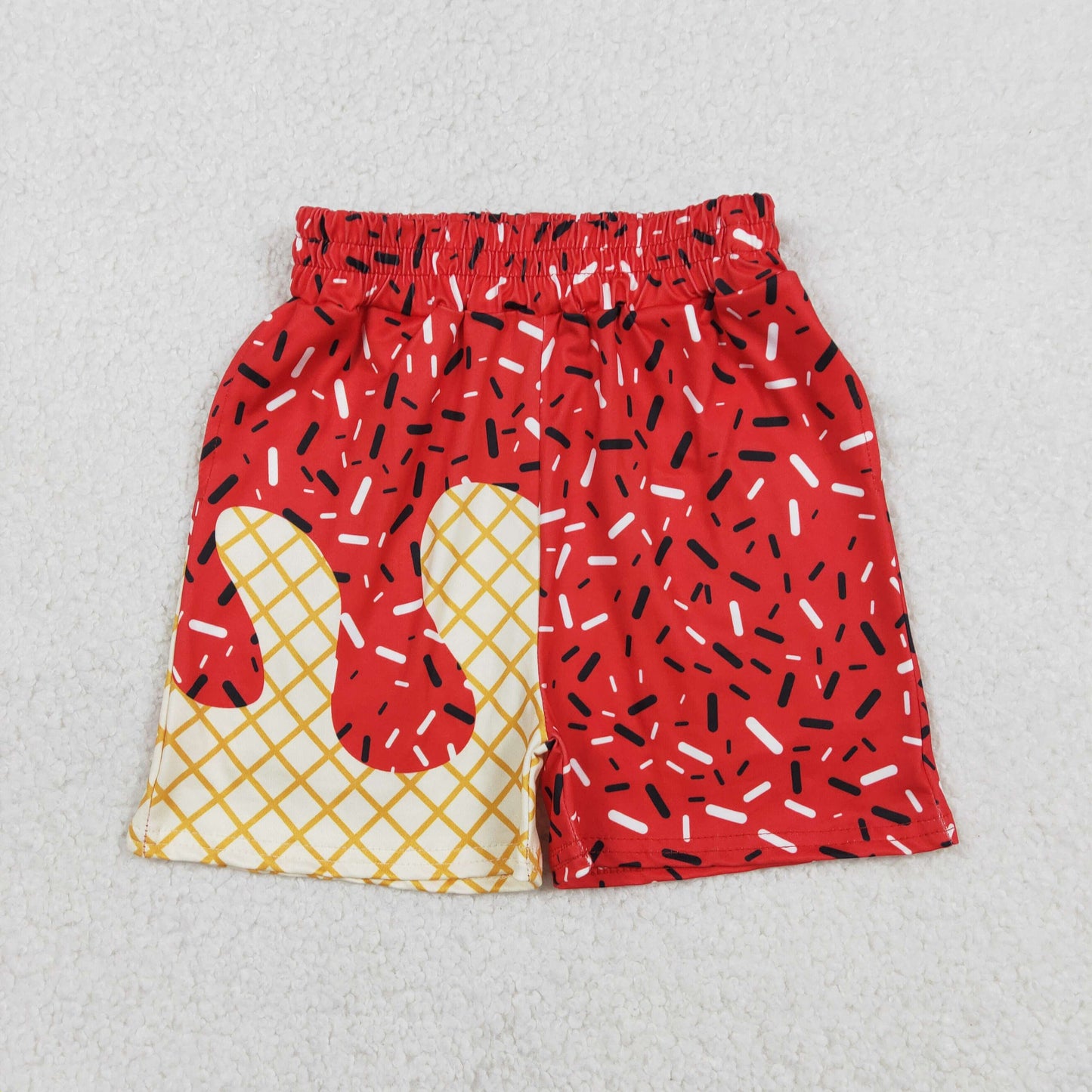 Baby Boys Red Sprinkle Drip Team Shorts Bottom