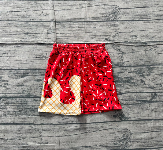 Baby Boys Red Sprinkle Drip Team Shorts Bottom