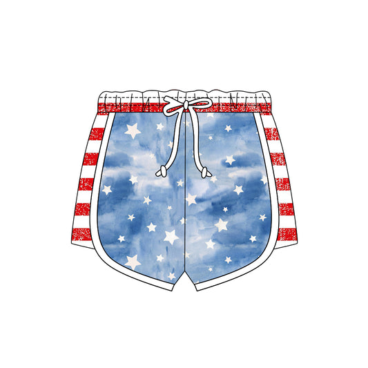 Baby Girls Red Blue Stars Stripe 4th of July Shorts Bottom Preorder