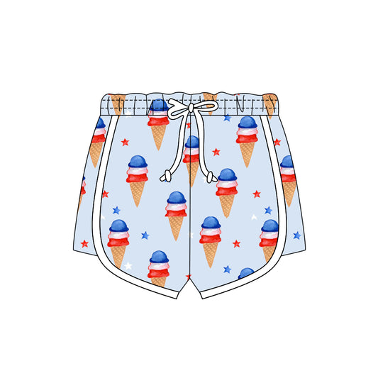 Baby Girls Red Blue Stars Ice Creams 4th of July Shorts Bottom Preorder
