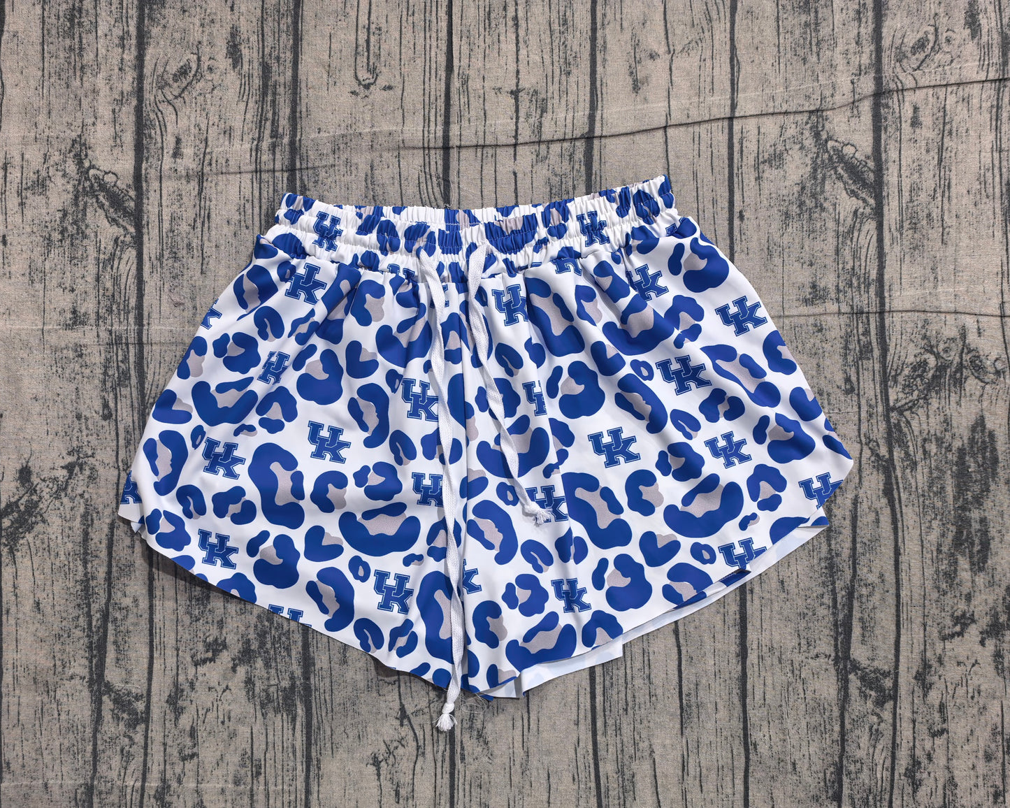 Adult Women Blue Leopard UK Team Yoga Active Butterfly Shorts Bottoms