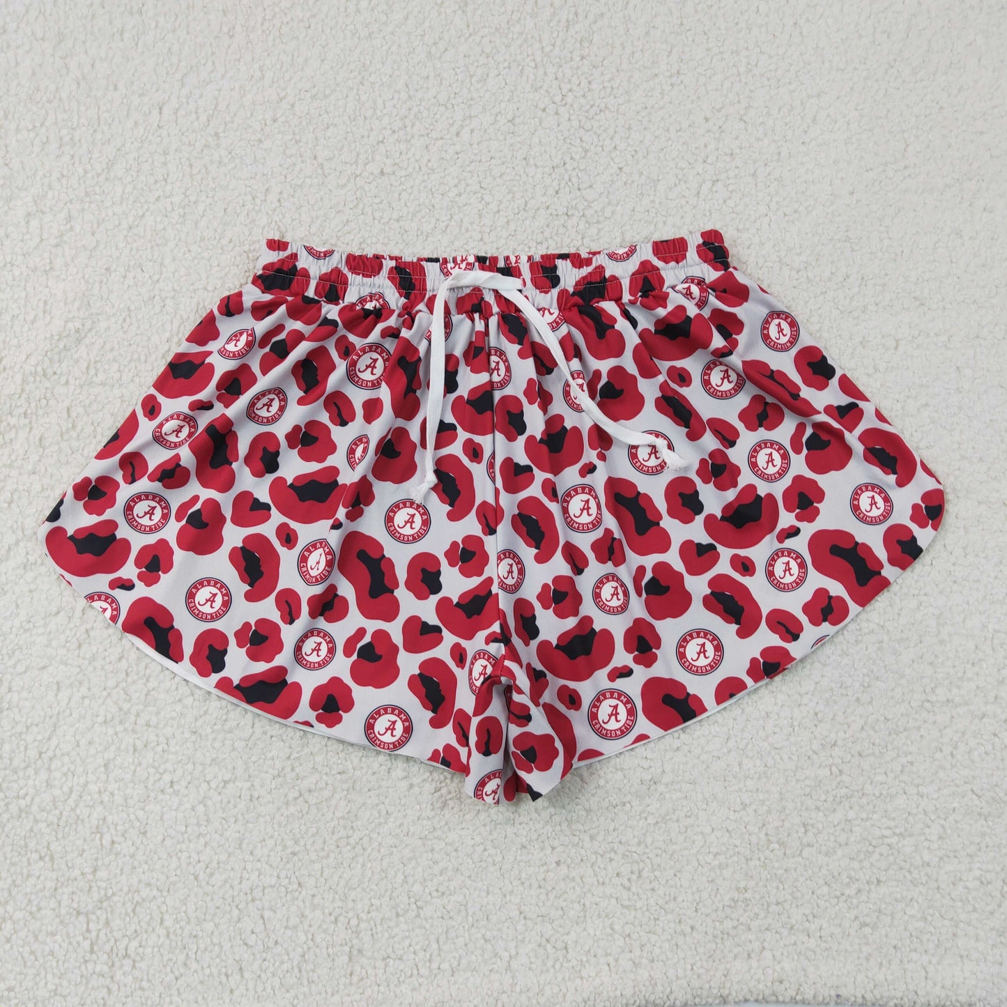 Adult Women Red Leopard Alabama Team Yoga Active Butterfly Shorts Bottoms