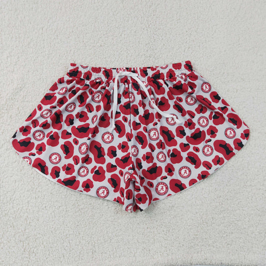 Adult Women Red Leopard Alabama Team Yoga Active Butterfly Shorts Bottoms