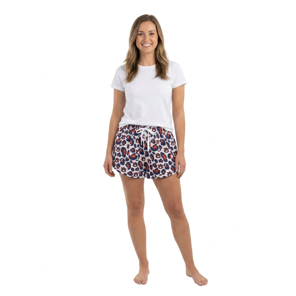 Adult Women Navy Leopard AU Team Yoga Active Butterfly Shorts Bottoms