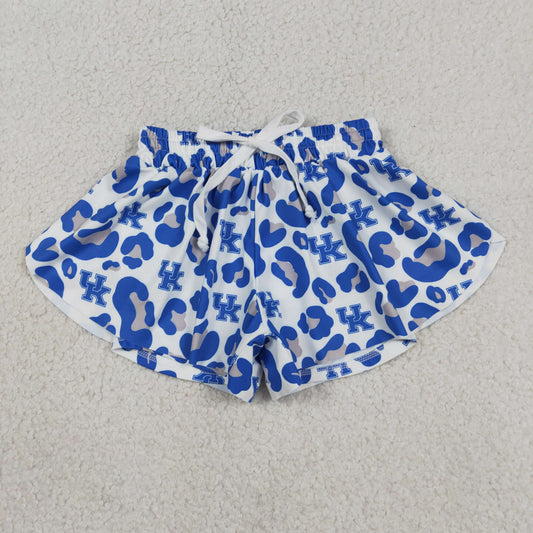 Baby Girls Blue Leopard UK Yoga Active Team Butterfly Shorts Bottom