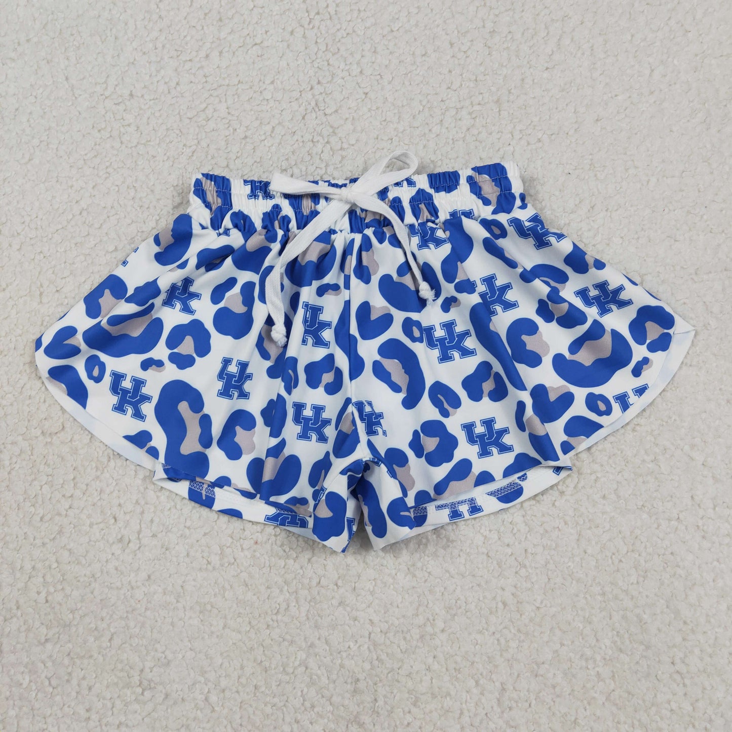 Mama and Me Girls Blue Leopard UK Team Yoga Active Butterfly Shorts Bottom