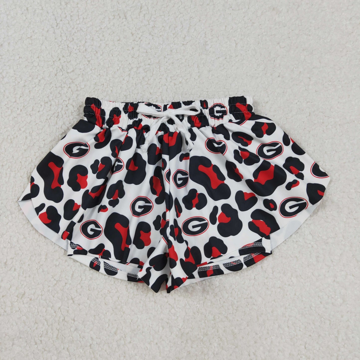 Baby Girls Black Leopard G Yoga Active Team Ruffle Shorts Bottom