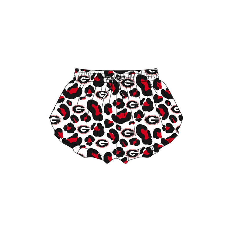Baby Girls Red Leopard C Bulls Yoga Active Team Ruffle Shorts Bottom Preorder
