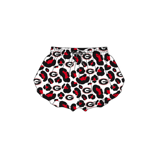 Baby Girls Red Leopard C Bulls Yoga Active Team Ruffle Shorts Bottom Preorder