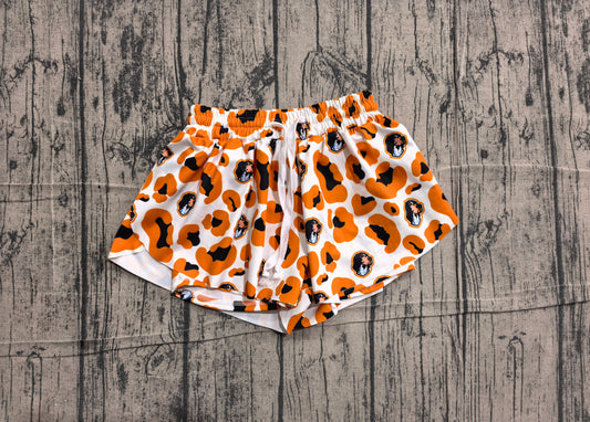 Baby Girls Orange Leopard Dogs Yoga Active Team Ruffle Shorts Bottom Preorder