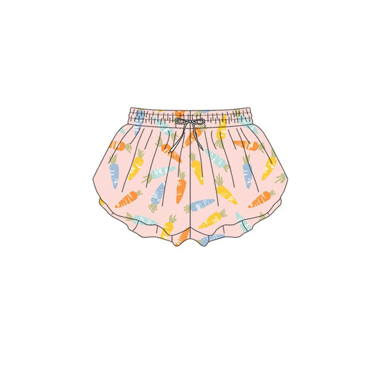 Baby Girls Colorful Carrots Easter Yoga Active Ruffle Shorts Bottom Preorder