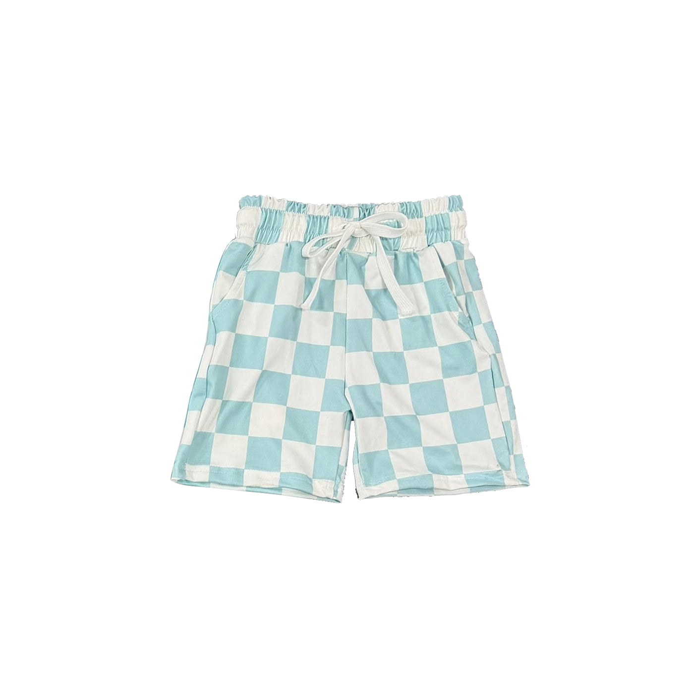 Baby Boys Light Blue Checked Pockets Short Bottom Preorder