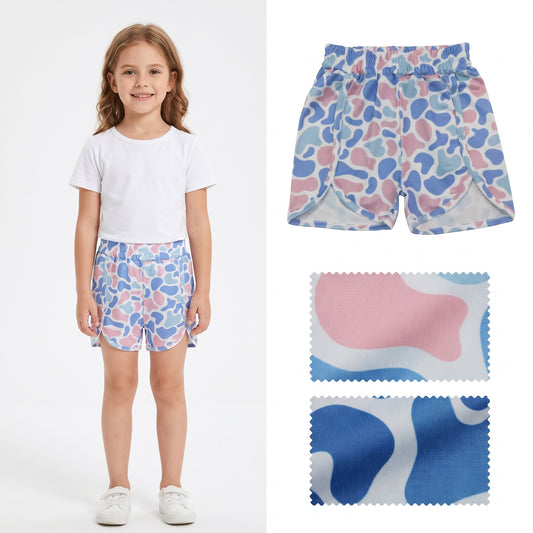 Baby Girls Blue Pink Camo Shorts Bottom