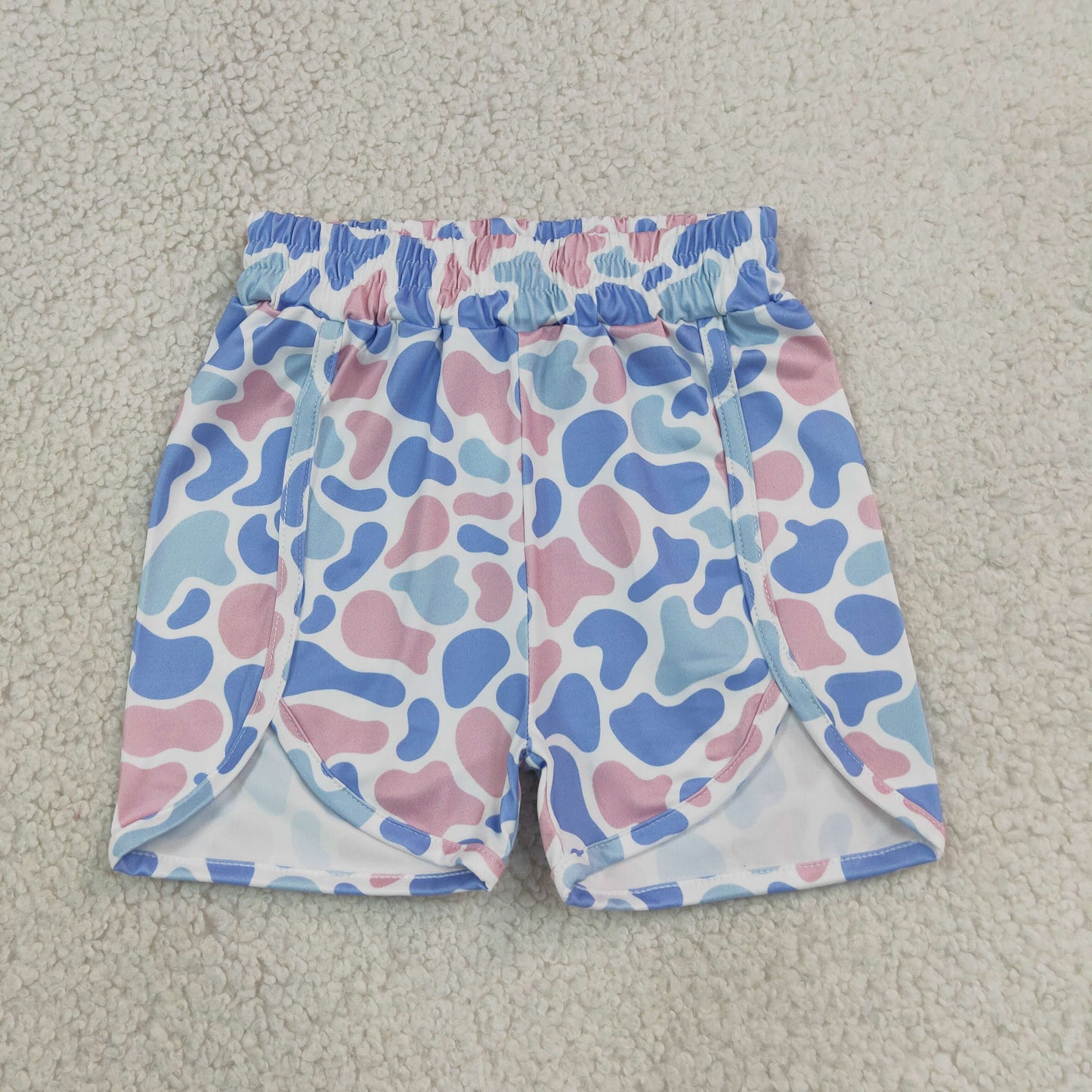 Baby Girls Blue Pink Camo Shorts Bottom