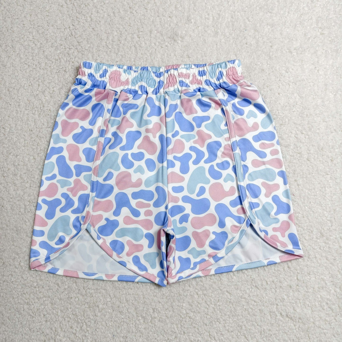 Mama and Me Girls Blue Pink Camo Shorts Bottom