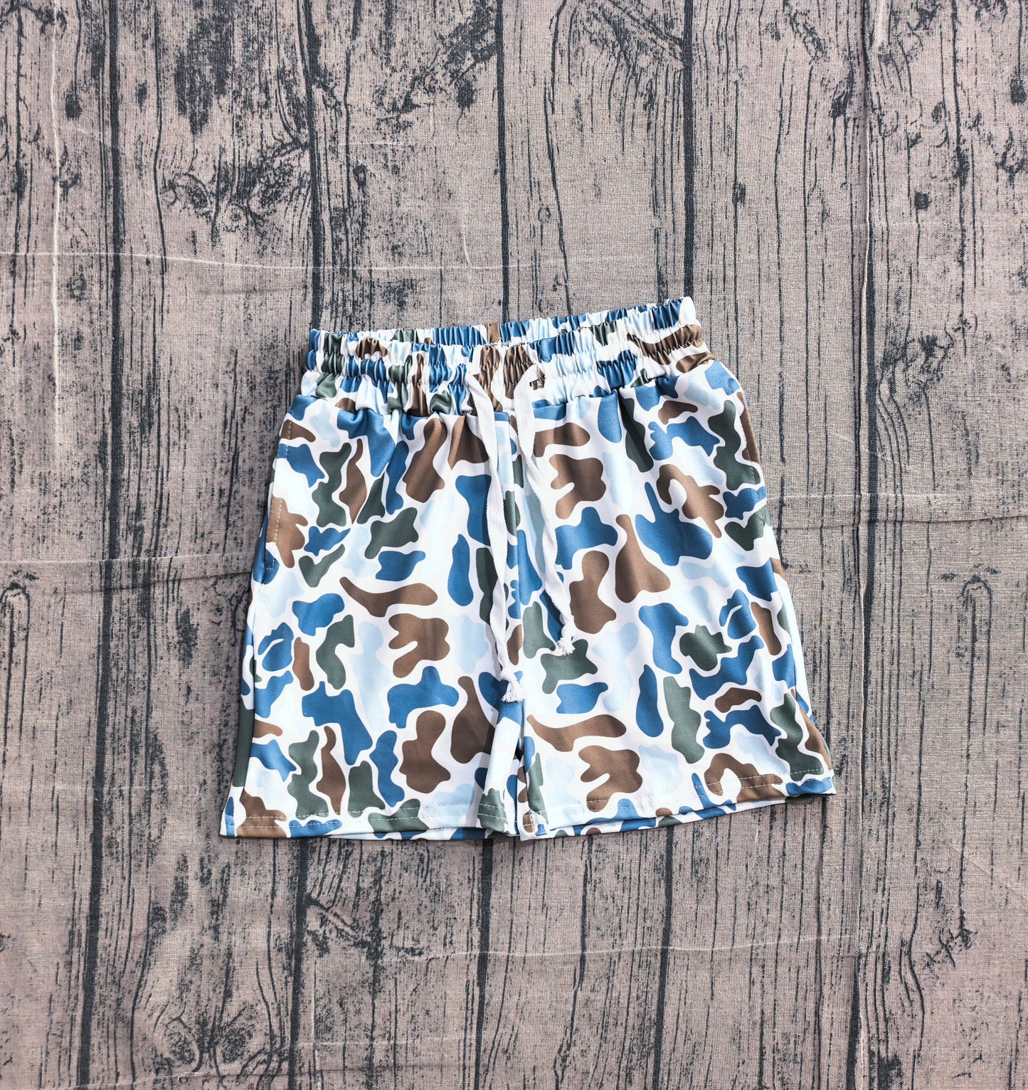 Baby Boys Southern Brown Blue Camo Pockets Shorts Bottom