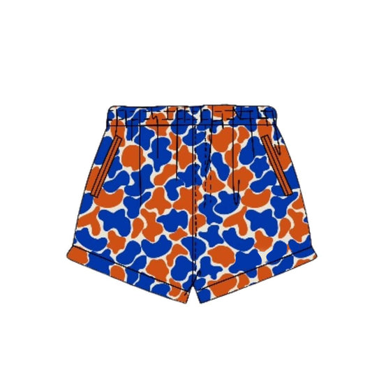 Baby Boys Blue Orange Camo Team Pockets Shorts Bottom Preorder