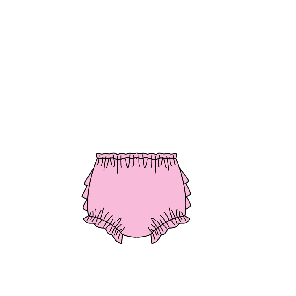 Baby Girls Rose Red Ruffle Bummies Bottoms Preorder