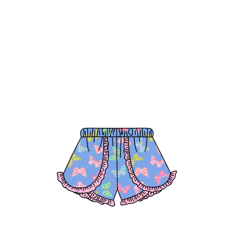 Baby Girls Colorful Butterfly Ruffle Shorts Bottom Preorder