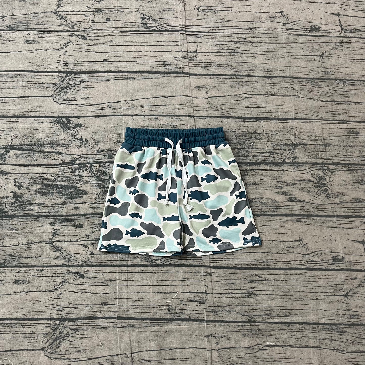 Baby Boys Southern Green Camo Fishes Hunting Shorts Bottom
