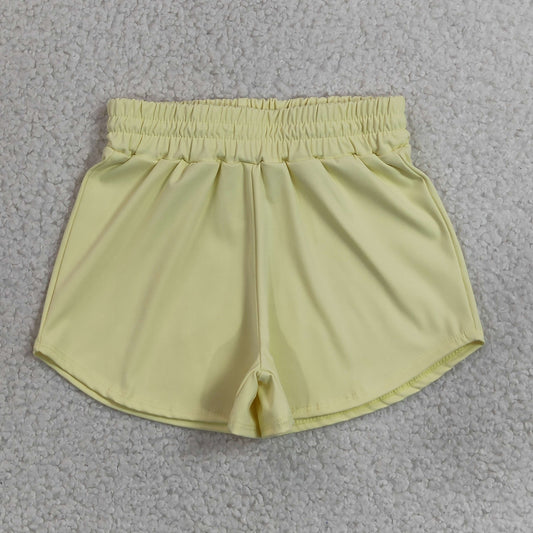 Baby Girls Light Yellow Yoga Active Sport Shorts Bottom