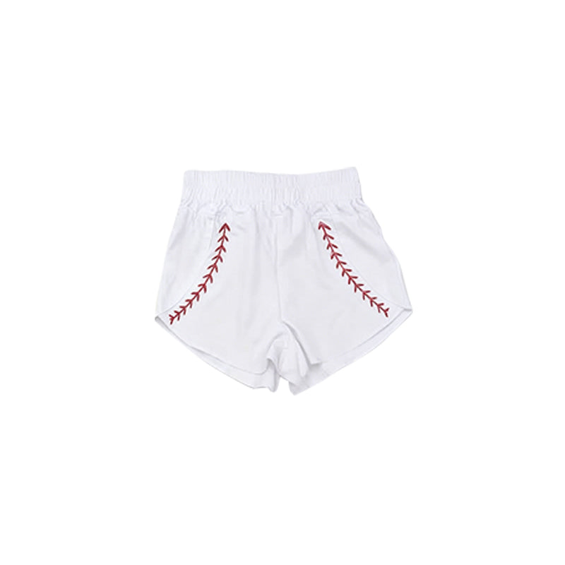 Baby Girls White Baseball Yoga Active Team Sport Shorts Bottom Preorder