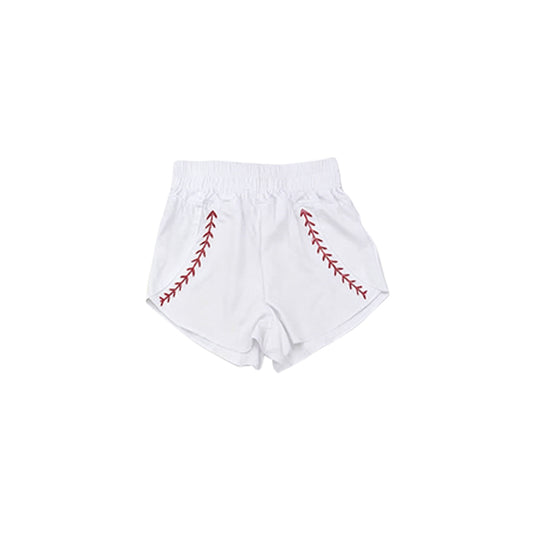 Baby Girls White Baseball Yoga Active Team Sport Shorts Bottom Preorder