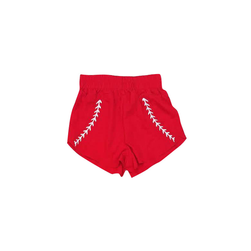 Baby Girls Red Baseball Yoga Active Team Sport Shorts Bottom Preorder
