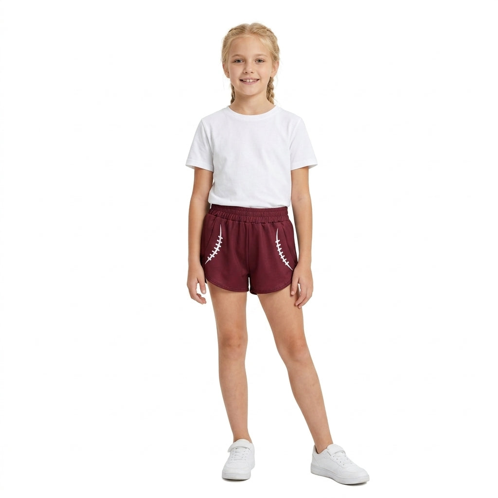 Baby Girls Maroon Baseball Yoga Active Team Sport Shorts Bottom