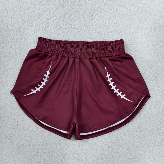 Baby Girls Maroon Baseball Yoga Active Team Sport Shorts Bottom