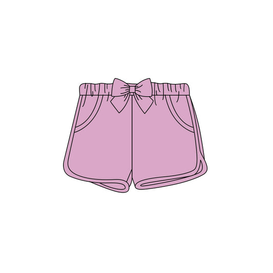 Baby Girls Lavender Bow Top Pockets Shorts Bottom Preorder