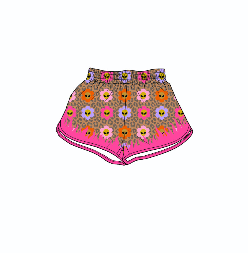 Baby Girls ET Flowers Leopard Yoga Active Shorts Bottom Preorder