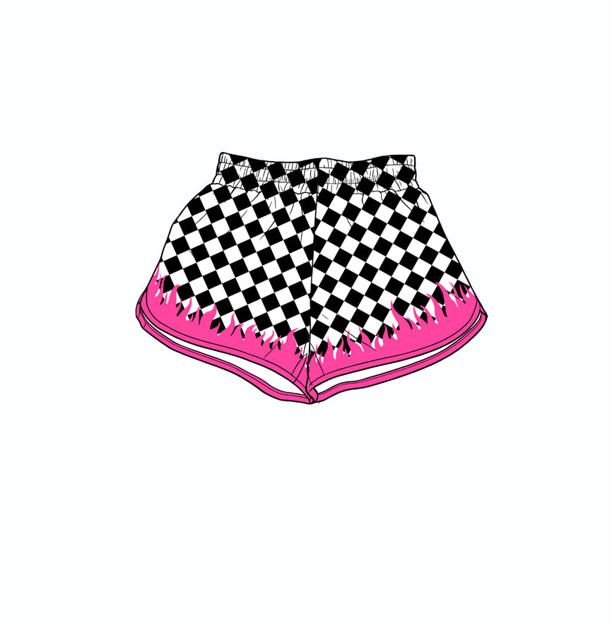 Baby Girls Black Checked Yoga Active Shorts Bottom Preorder