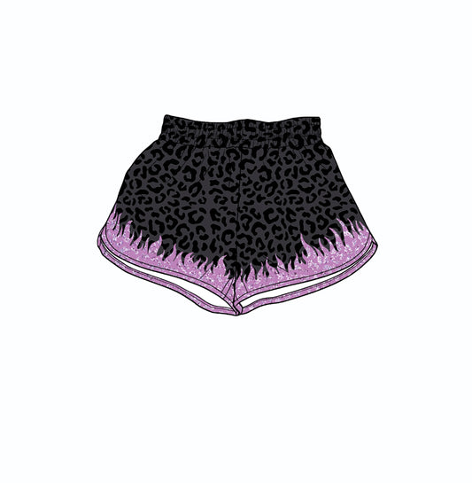 Baby Girls Black Leopard Yoga Active Shorts Bottom Preorder