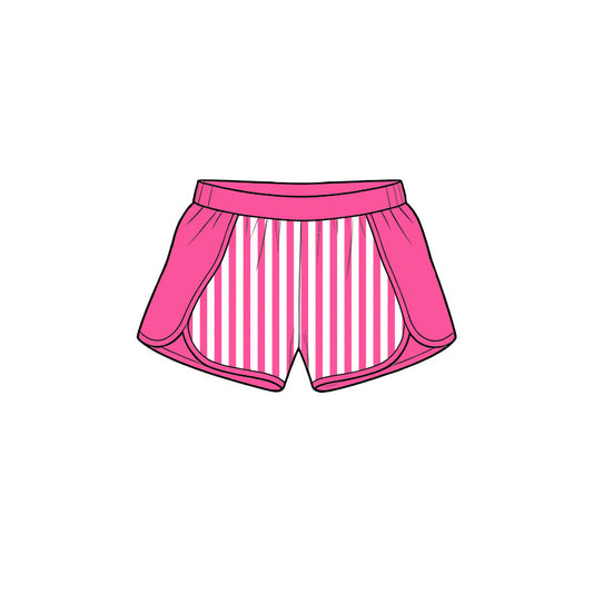 Preorder moq 5 Baby Girls Pink Stripe Yoga Active Shorts Bottom