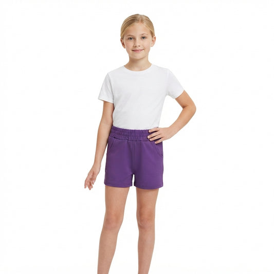 Baby Girls Purple Yoga Active Pockets Short Bottoms